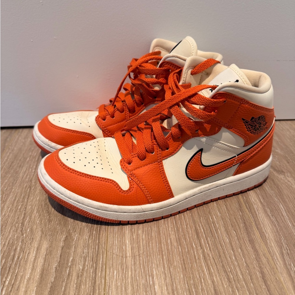 Nike Air Jordan Orange and White Sneakers - Picture 4 of 5